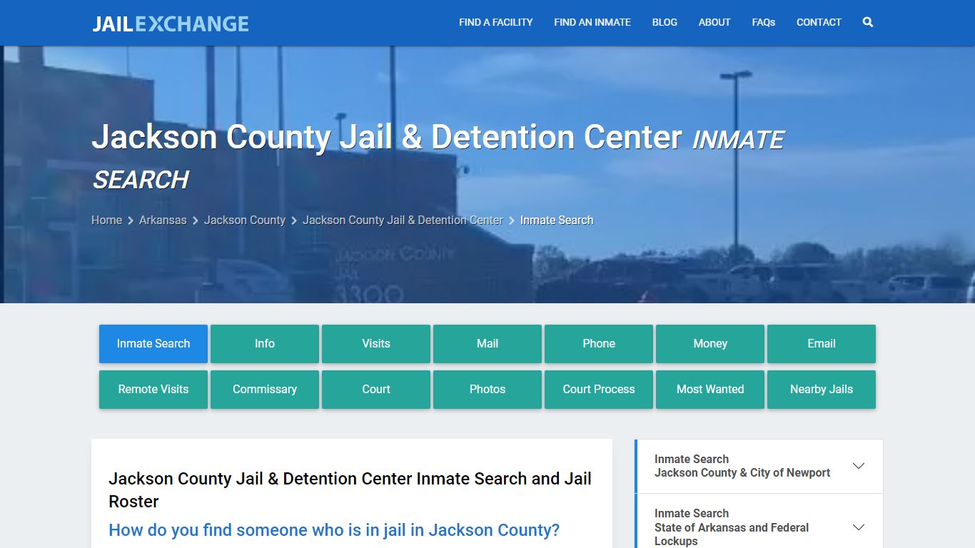 Jackson County Jail & Detention Center Inmate Search