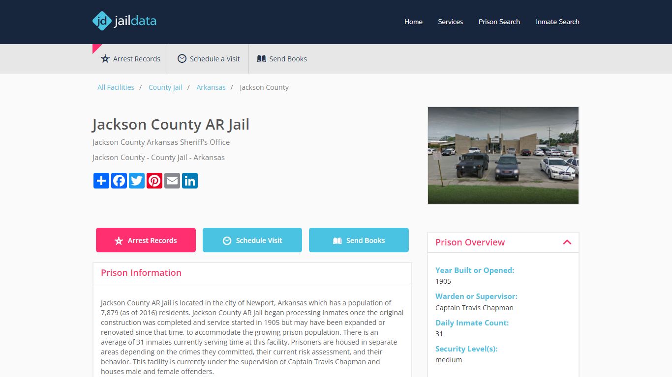 Jackson County AR Jail Inmate Search and Prisoner Info - Newport, AR